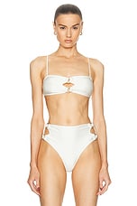 Cult Gaia Pisa Bikini Top in Off White, view 1, click to view large image.