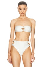 Cult Gaia Pisa Bikini Top in Off White, view 2, click to view large image.