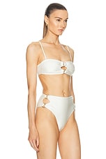 Cult Gaia Pisa Bikini Top in Off White, view 3, click to view large image.