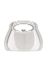 Cult Gaia Mimi Top Handle Bag in Shiny Silver, view 1, click to view large image.