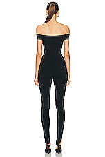 GALVAN Sculpted Aria Catsuit in All Black, view 4, click to view large image.