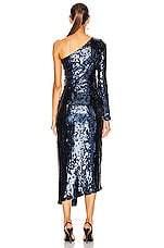 GALVAN Mirrored Mamounia Dress in Midnight, view 4, click to view large image.