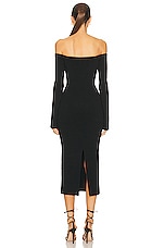 GALVAN Grace Midi Dress in Black, view 3, click to view large image.