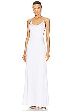 GALVAN Pearled Cove Dress in White, view 2, click to view large image.