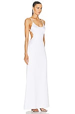 GALVAN Pearled Cove Dress in White, view 3, click to view large image.