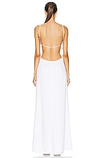 GALVAN Pearled Cove Dress in White, view 4, click to view large image.