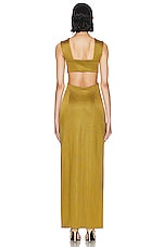 GALVAN Beverly Dress in Olive, view 4, click to view large image.