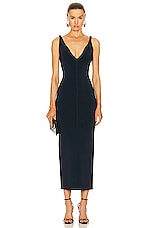 GALVAN Twisted Tyra Dress in Midnight, view 1, click to view large image.