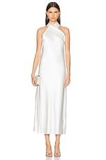 GALVAN Cropped Pandora Dress in Off White, view 1, click to view large image.