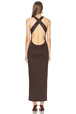 GALVAN Opta Dress in Chocolate, view 5, click to view large image.