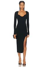 GALVAN Kaia Long Sleeved Dress in Black, view 1, click to view large image.