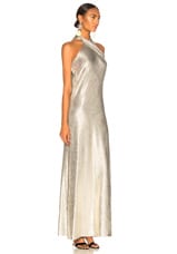 GALVAN Satin Pandora Dress in Platinum, view 2, click to view large image.