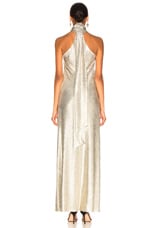 GALVAN Satin Pandora Dress in Platinum, view 3, click to view large image.