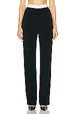 GALVAN High Waisted Suit Trouser in Black & Ivory, view 1, click to view large image.