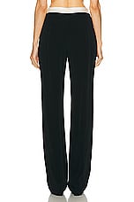 GALVAN High Waisted Suit Trouser in Black & Ivory, view 3, click to view large image.