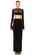 GALVAN Van Opstal Skirt in Chocolate, view 6, click to view large image.