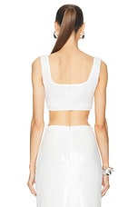 GALVAN Beating Heart Cropped Top in Off White, view 4, click to view large image.
