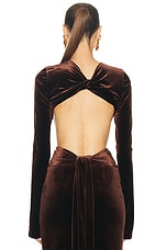 GALVAN Van Opstal Top in Chocolate, view 4, click to view large image.