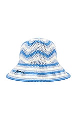 Ganni Crochet Bucket Hat in Heather, view 3, click to view large image.