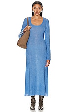 Ganni Long Sleeve Dress in Silver Lake Blue, view 1, click to view large image.