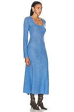 Ganni Long Sleeve Dress in Silver Lake Blue, view 2, click to view large image.