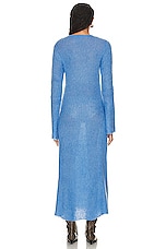 Ganni Long Sleeve Dress in Silver Lake Blue, view 3, click to view large image.