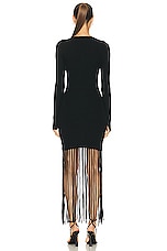 Ganni Fringe Mini Dress in Black, view 3, click to view large image.