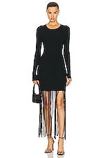 Ganni Fringe Mini Dress in Black, view 4, click to view large image.