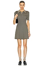 Ganni Collared Knit Mini Dress in Safari, view 1, click to view large image.