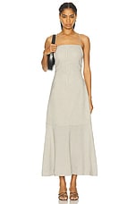 Ganni Spaghetti Strap Long Dress in Alfalfa, view 1, click to view large image.