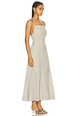 Ganni Spaghetti Strap Long Dress in Alfalfa, view 2, click to view large image.