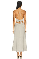 Ganni Spaghetti Strap Long Dress in Alfalfa, view 3, click to view large image.