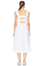 Ganni Midi Smock Dress in Bright White, view 3, click to view large image.