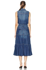 Ganni Long Denim Dress in Mid Blue Vintage, view 3, click to view large image.
