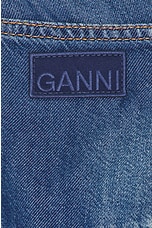 Ganni Long Denim Dress in Mid Blue Vintage, view 4, click to view large image.