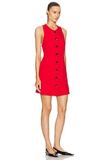 Ganni Twill Mini Dress in Barbados Cherry, view 2, click to view large image.
