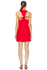 Ganni Twill Mini Dress in Barbados Cherry, view 3, click to view large image.