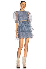 ganni blue organza dress in Heather Colour:LightPink out define the back CCHuesofHeritage Tiered Puff Sleeve Quinceanera
