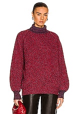Ganni Rib Knit Sweater in High Risk Red, view 1, click to view large image.