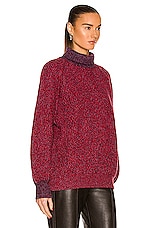 Ganni Rib Knit Sweater in High Risk Red, view 2, click to view large image.