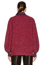 Ganni Rib Knit Sweater in High Risk Red, view 3, click to view large image.