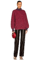 Ganni Rib Knit Sweater in High Risk Red, view 4, click to view large image.