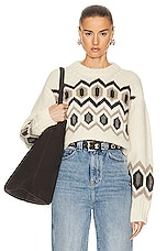 Ganni Long Sleeve Sweater in Egret, view 1, click to view large image.