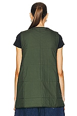 Ganni Quilt Boxy Vest in Kombu Green, view 3, click to view large image.