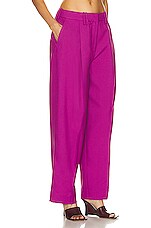 Ganni Pleated Pant in Purple Wine, view 2, click to view large image.