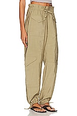 Ganni Light Slub High Waist Pocket Pants in Aloe, view 2, click to view large image.