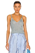 Ganni Metallic Knit Top in Heather | FWRD
