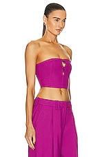 Ganni Strapless Top in Purple Wine, view 2, click to view large image.