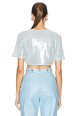 Ganni Sequin Top in Ice Water, view 3, click to view large image.