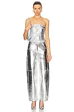 Ganni Foil Denim Corsage in Bright White, view 4, click to view large image.